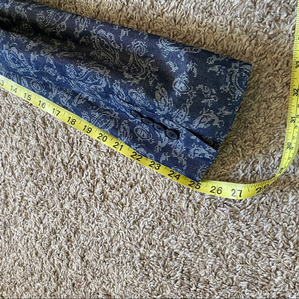 Tallia Blue Textured Paisley Cotton Blazer - Lined - Picture 14 of 14